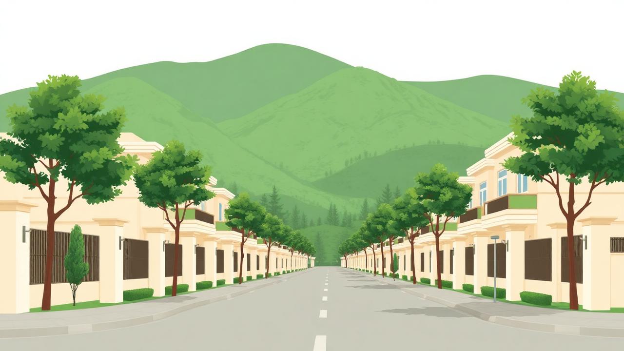 ای-7 اسلام آباد کے بڑے لگژری گھروں اور مارگلہ پہاڑیوں کی تصویری عکاسی